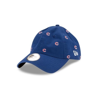 Sapca New Era Chicago Cubs MLB All Over Logo Casual Classic Adjustable - Albastri